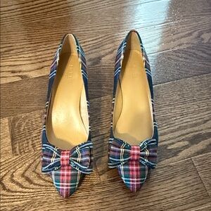 Jcrew Plaid Bow heels size 7